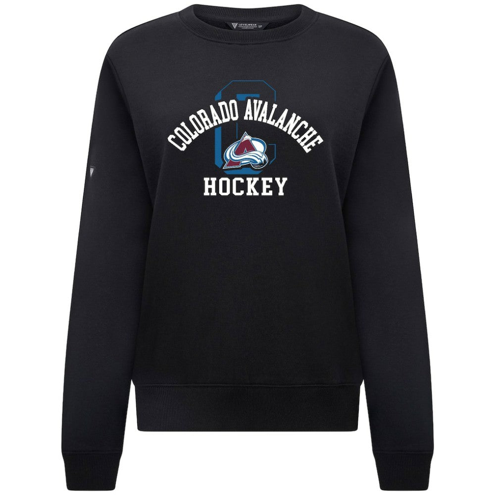Colorado Avalanche Levelwear Women's Yvette Limelight Big Letter Sweatshirt - Black - NHL 203809171