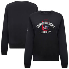 Columbus Blue Jackets Levelwear Women's Yvette Limelight Big Letter Sweatshirt - Black - NHL 203809173