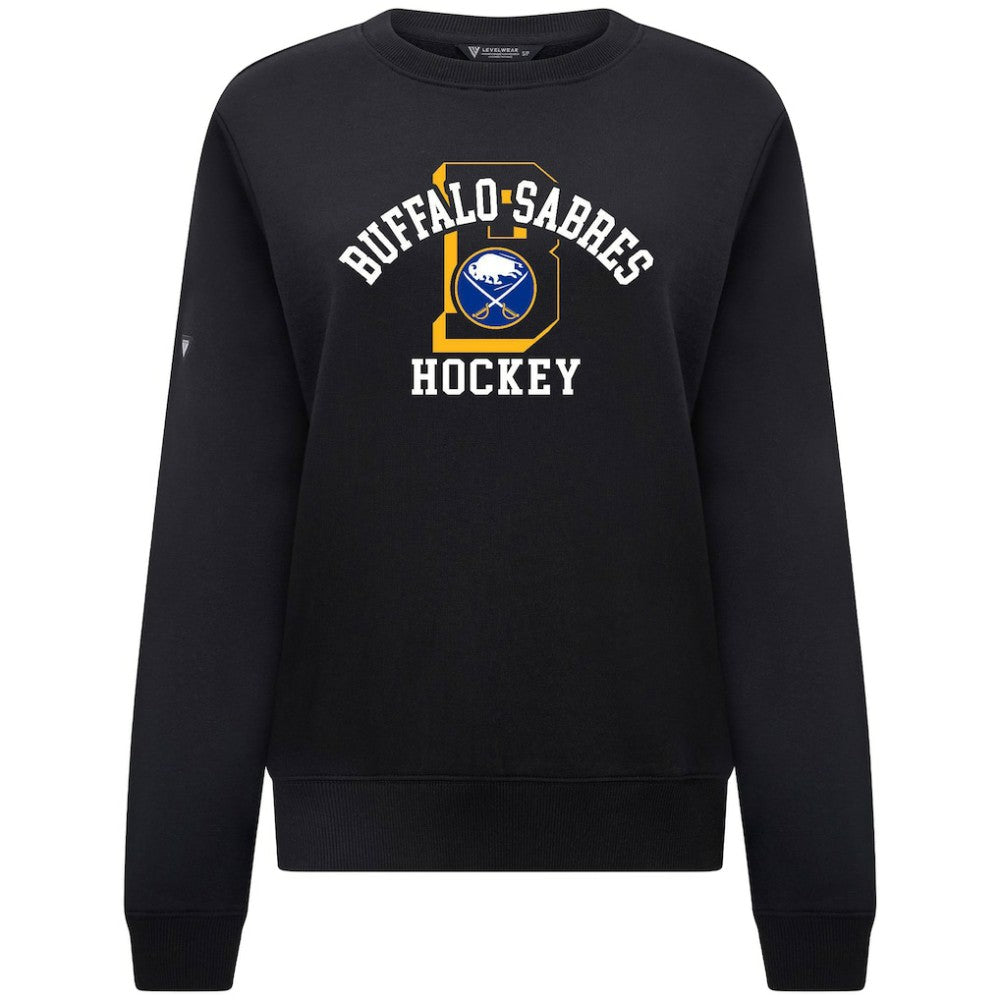 Buffalo Sabres Levelwear Women's Yvette Limelight Big Letter Sweatshirt - Black - NHL 203809174