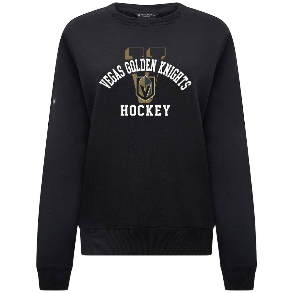 Vegas Golden Knights Levelwear Women's Yvette Limelight Big Letter Sweatshirt - Black - NHL 203809177
