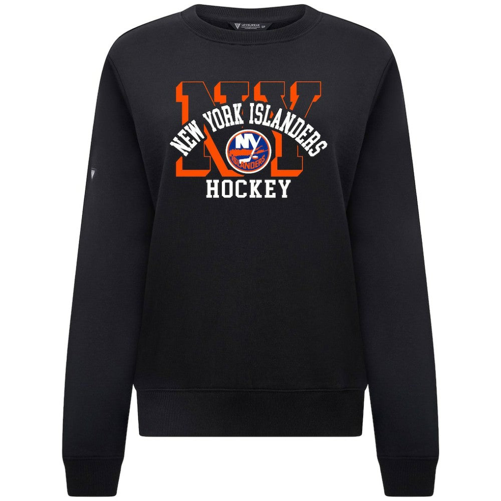 New York Islanders Levelwear Women's Yvette Limelight Big Letter Sweatshirt - Black - NHL 203809178