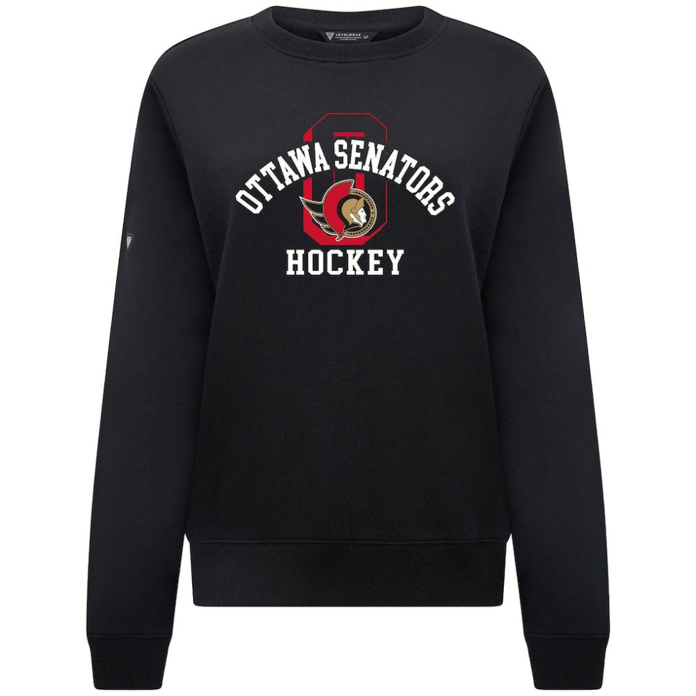 Ottawa Senators Levelwear Women's Yvette Limelight Big Letter Sweatshirt - Black - NHL 203809180