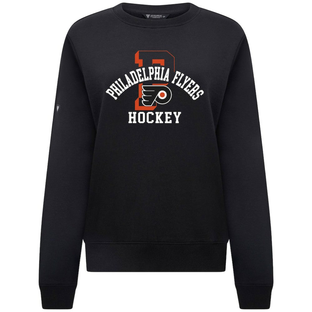 Philadelphia Flyers Levelwear Women's Yvette Limelight Big Letter Sweatshirt - Black - NHL 203809181