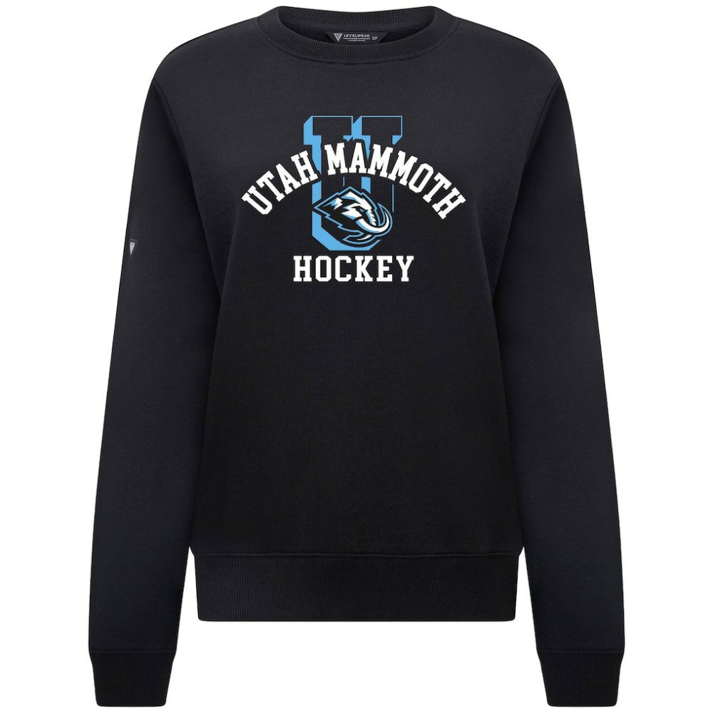 Utah Mammoth Levelwear Women's Yvette Limelight Big Letter Sweatshirt - Black - NHL 203809182