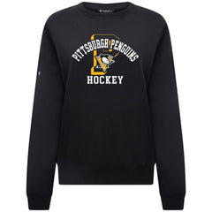 Pittsburgh Penguins Levelwear Women's Yvette Limelight Big Letter Sweatshirt - Black - NHL 203809183