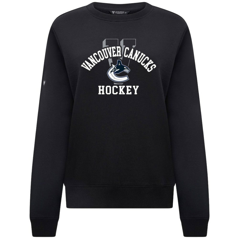 Vancouver Canucks Levelwear Women's Yvette Limelight Big Letter Sweatshirt - Black - NHL 203809184