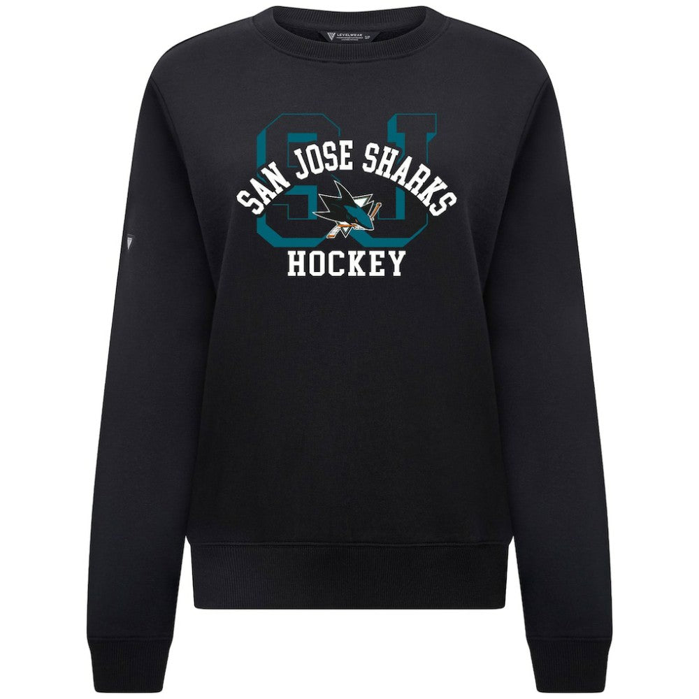 San Jose Sharks Levelwear Women's Yvette Limelight Big Letter Sweatshirt - Black - NHL 203809185
