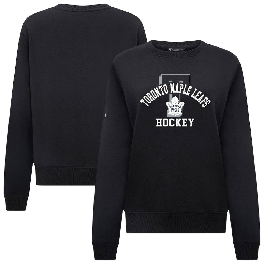 Toronto Maple Leafs Levelwear Women's Yvette Limelight Big Letter Sweatshirt - Black - NHL 203809187