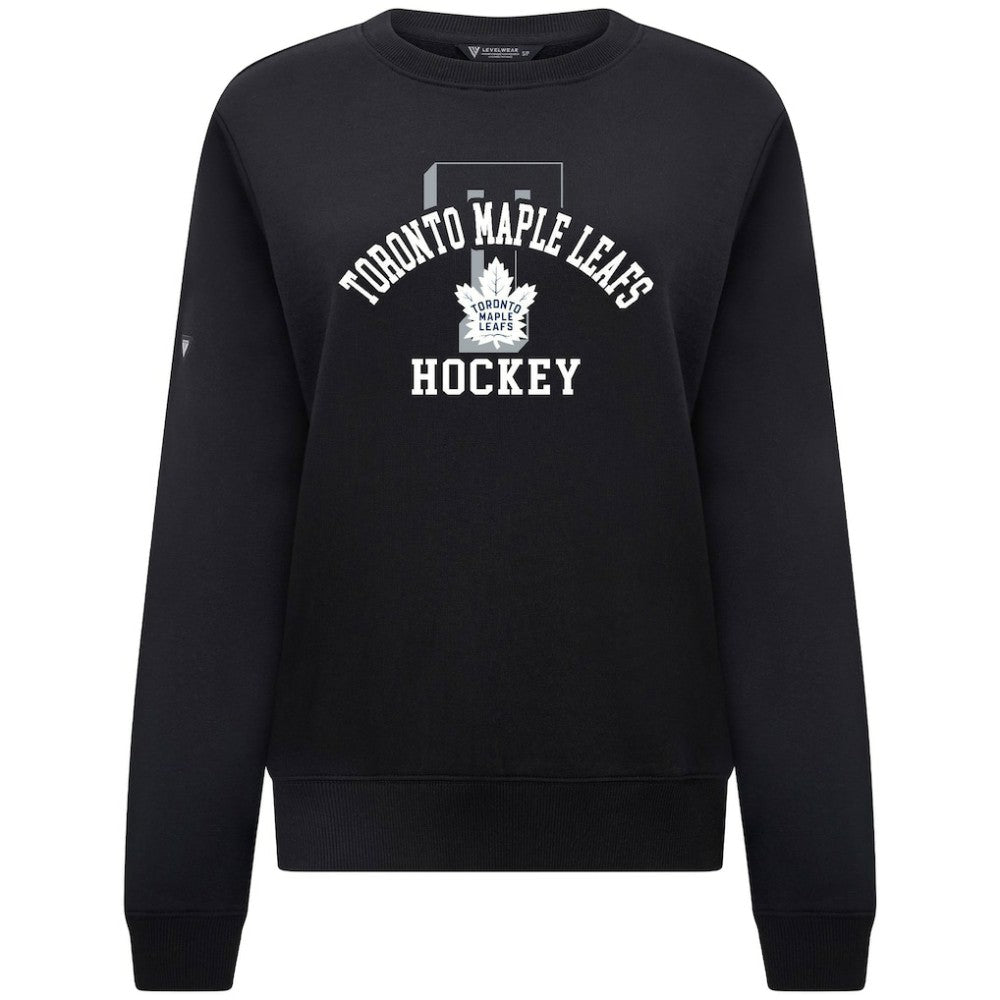Toronto Maple Leafs Levelwear Women's Yvette Limelight Big Letter Sweatshirt - Black - NHL 203809187