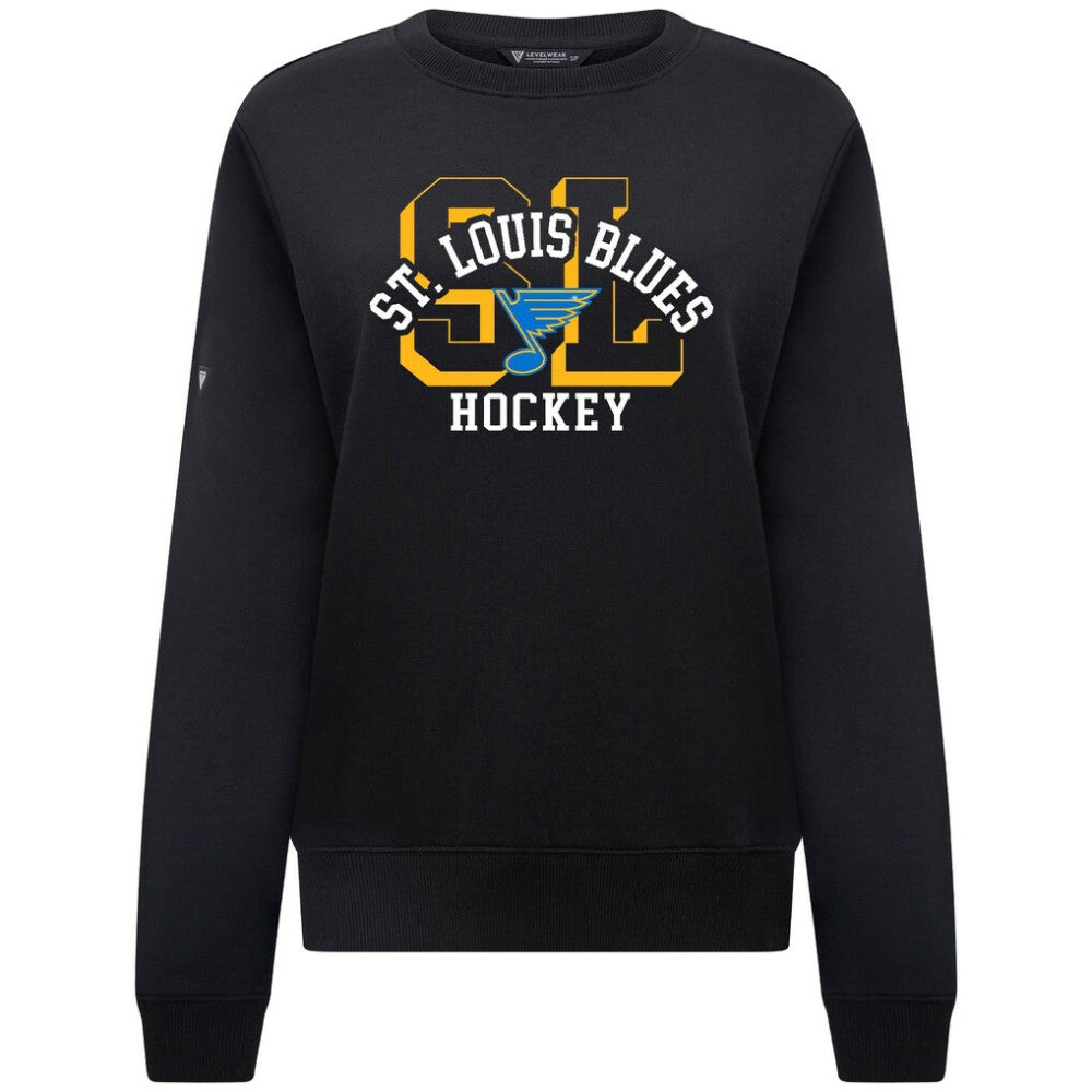 St. Louis Blues Levelwear Women's Yvette Limelight Big Letter Sweatshirt - Black - NHL 203809188