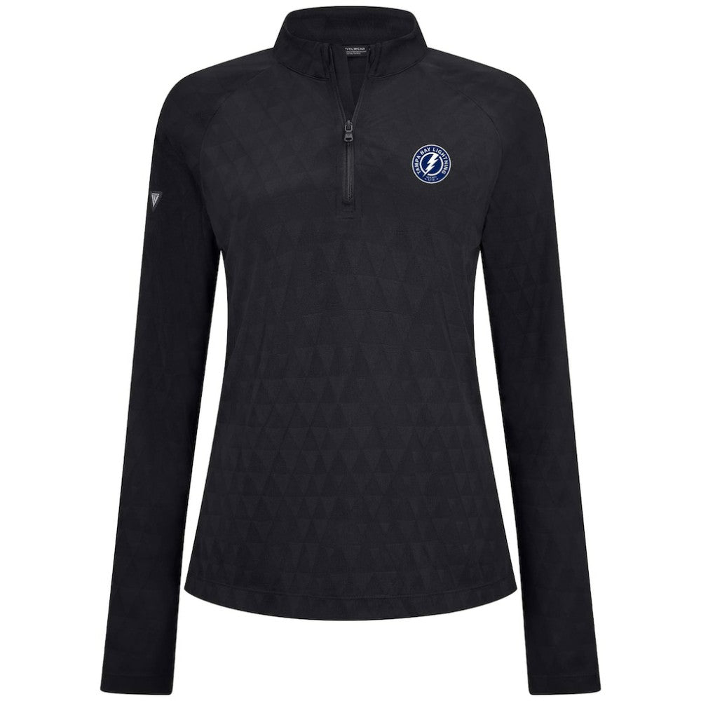 Tampa Bay Lightning Levelwear Women's Spike Raglan Quarter-Zip Top - Black - NHL 203809194