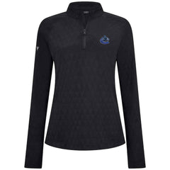 Vancouver Canucks Levelwear Women's Spike Raglan Quarter-Zip Top - Black - NHL 203809197