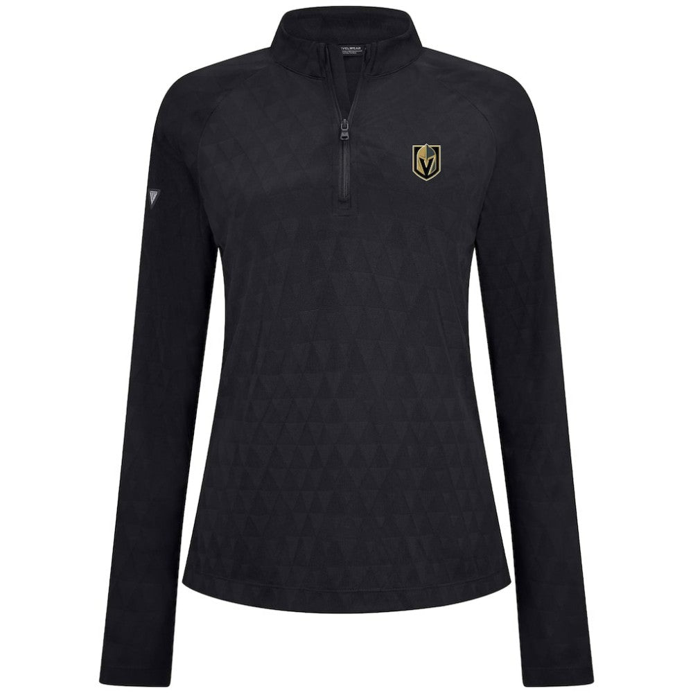 Vegas Golden Knights Levelwear Women's Spike Raglan Quarter-Zip Top - Black - NHL 203809198