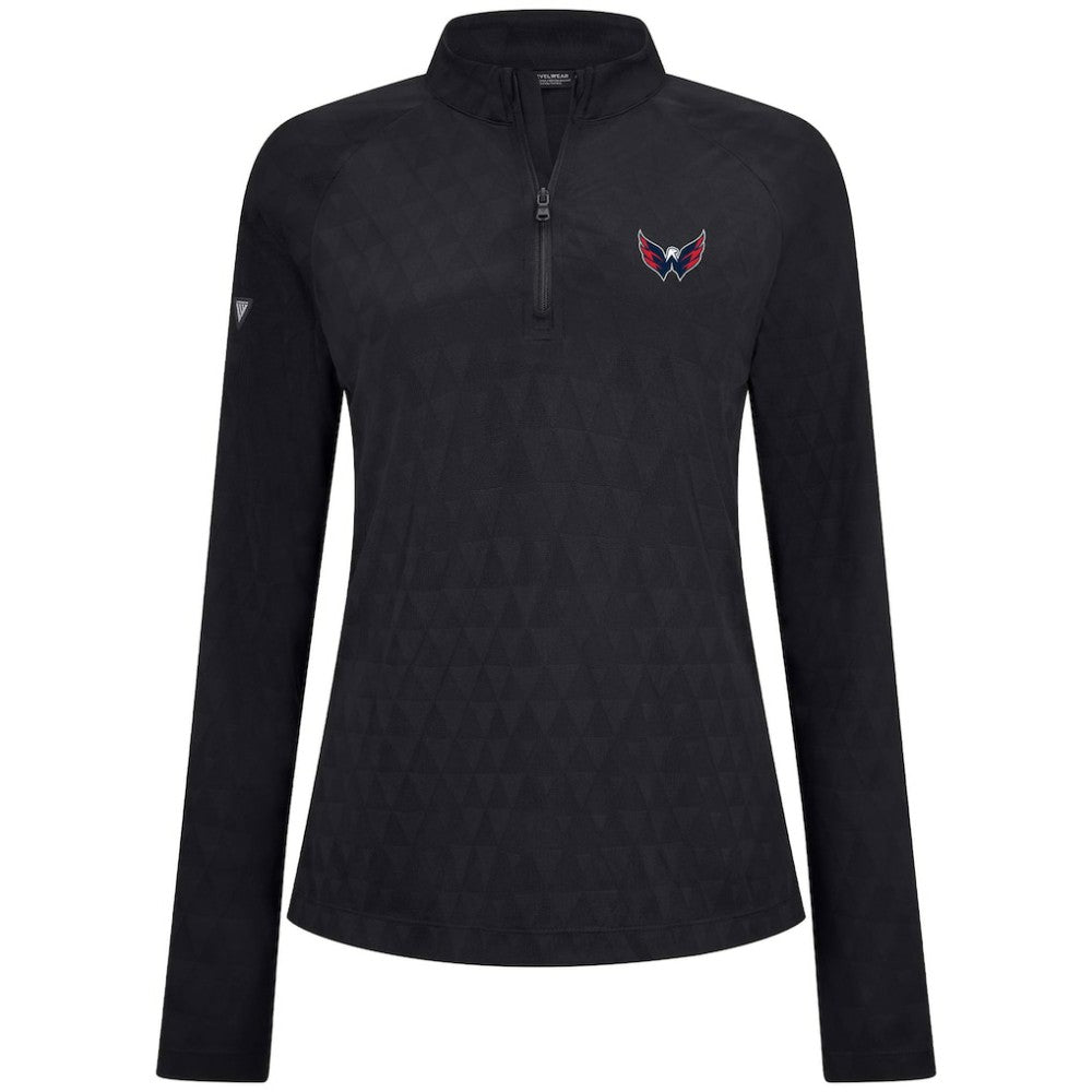 Washington Capitals Levelwear Women's Spike Raglan Quarter-Zip Top - Black - NHL 203809199