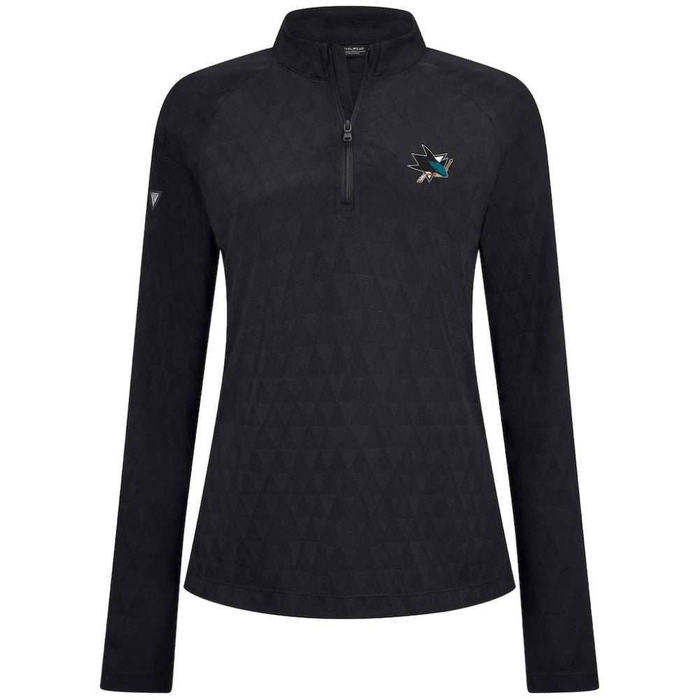 San Jose Sharks Levelwear Women's Spike Raglan Quarter-Zip Top - Black - NHL 203809200