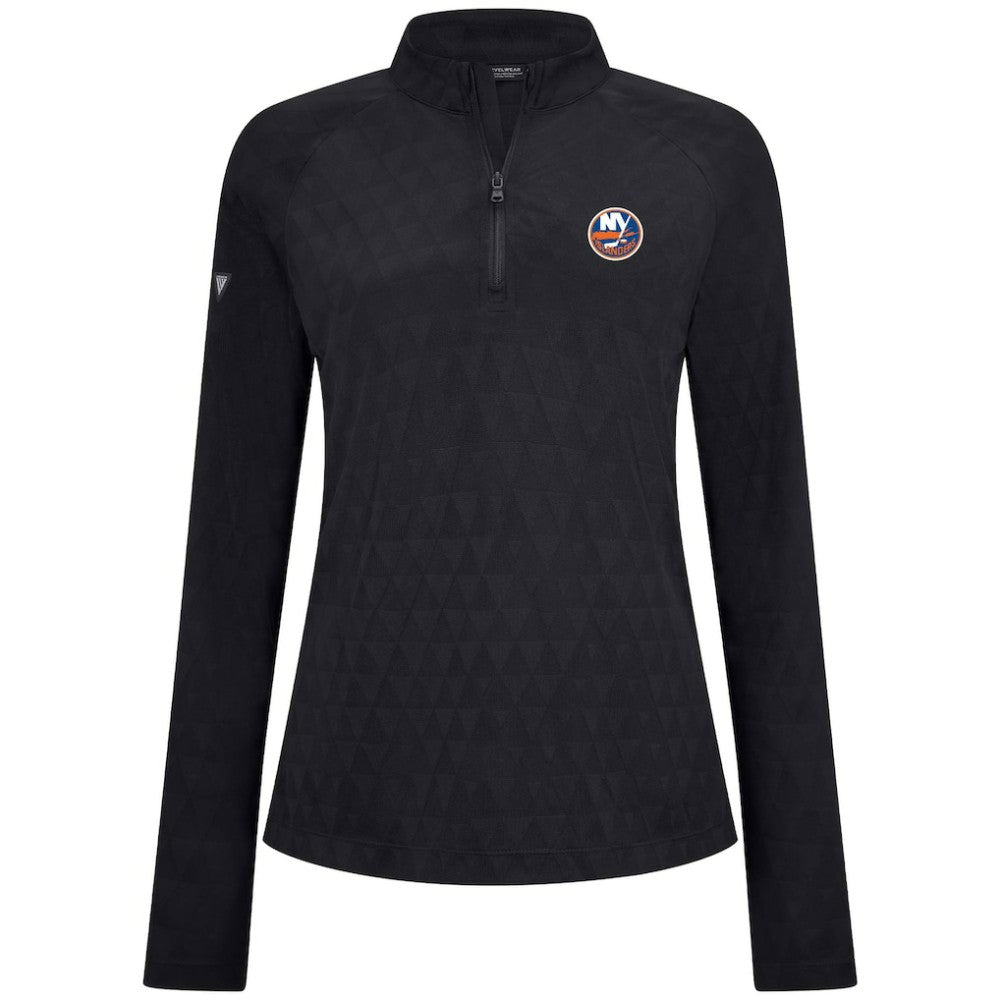 New York Islanders Levelwear Women's Spike Raglan Quarter-Zip Top - Black - NHL 203809202