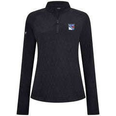 New York Rangers Levelwear Women's Spike Raglan Quarter-Zip Top - Black - NHL 203809203