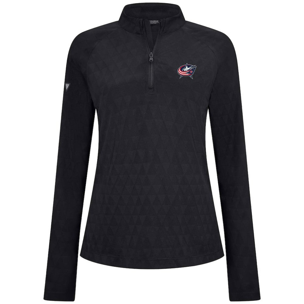 Columbus Blue Jackets Levelwear Women's Spike Raglan Quarter-Zip Top - Black - NHL 203809204