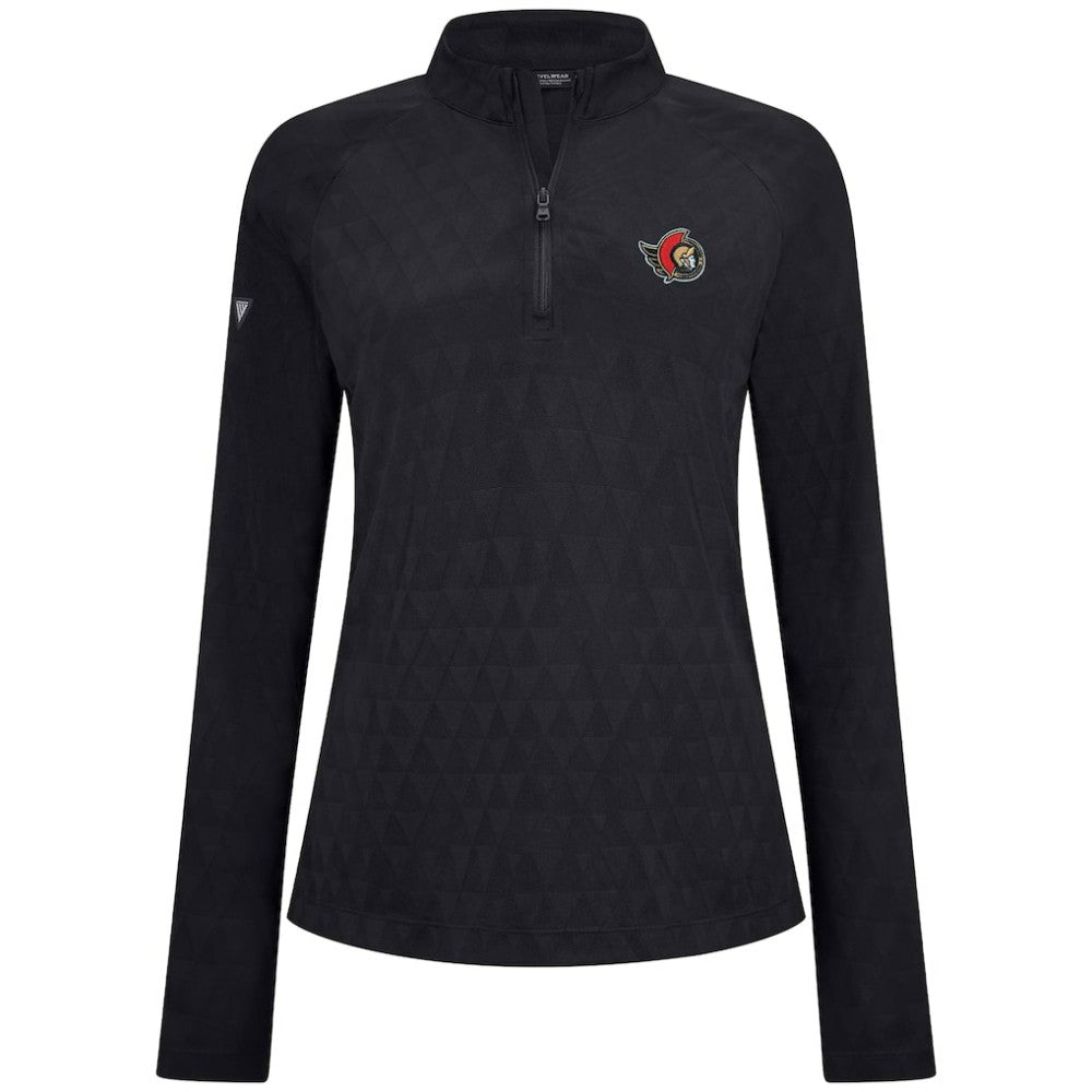 Ottawa Senators Levelwear Women's Spike Raglan Quarter-Zip Top - Black - NHL 203809205
