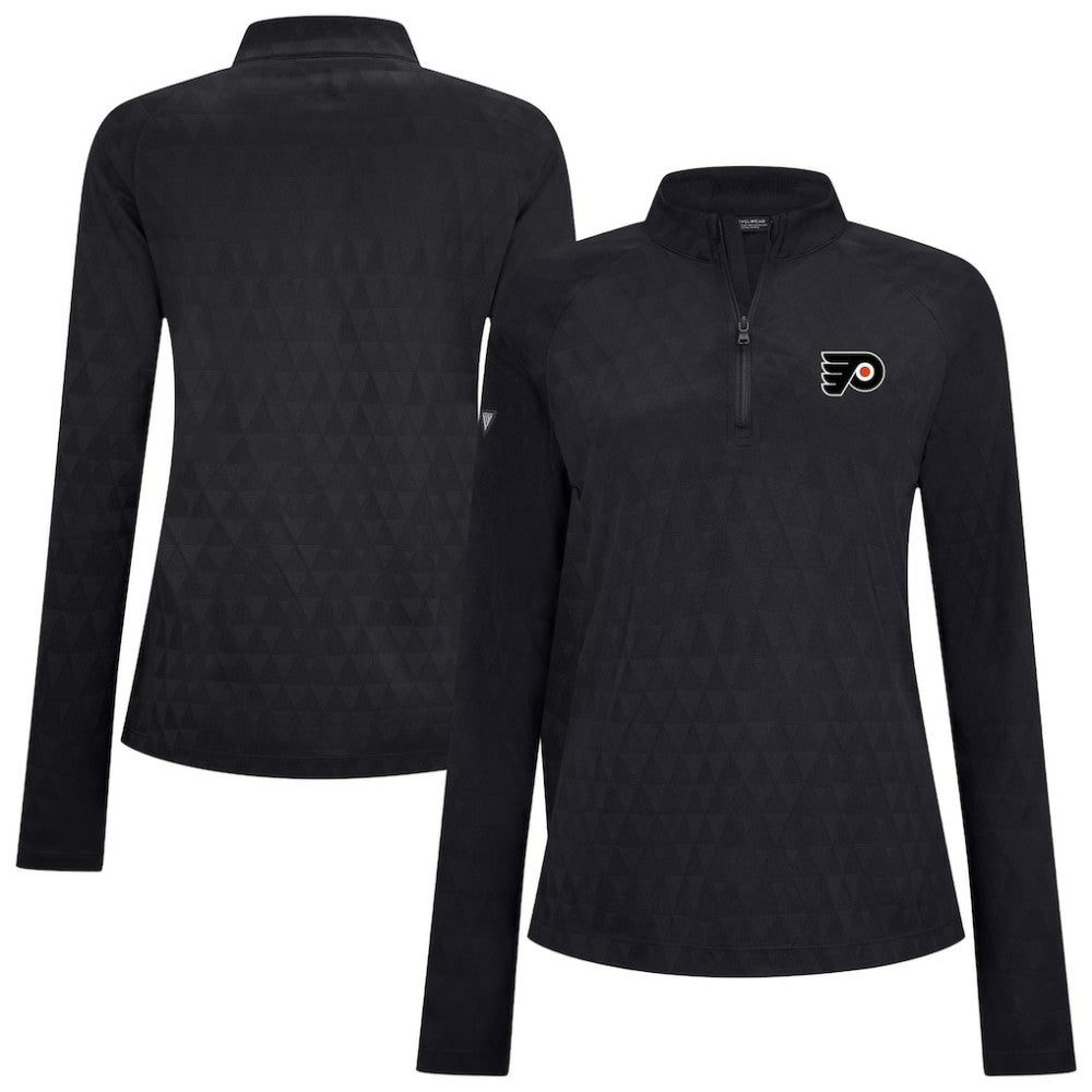Philadelphia Flyers Levelwear Women's Spike Raglan Quarter-Zip Top - Black - NHL 203809206