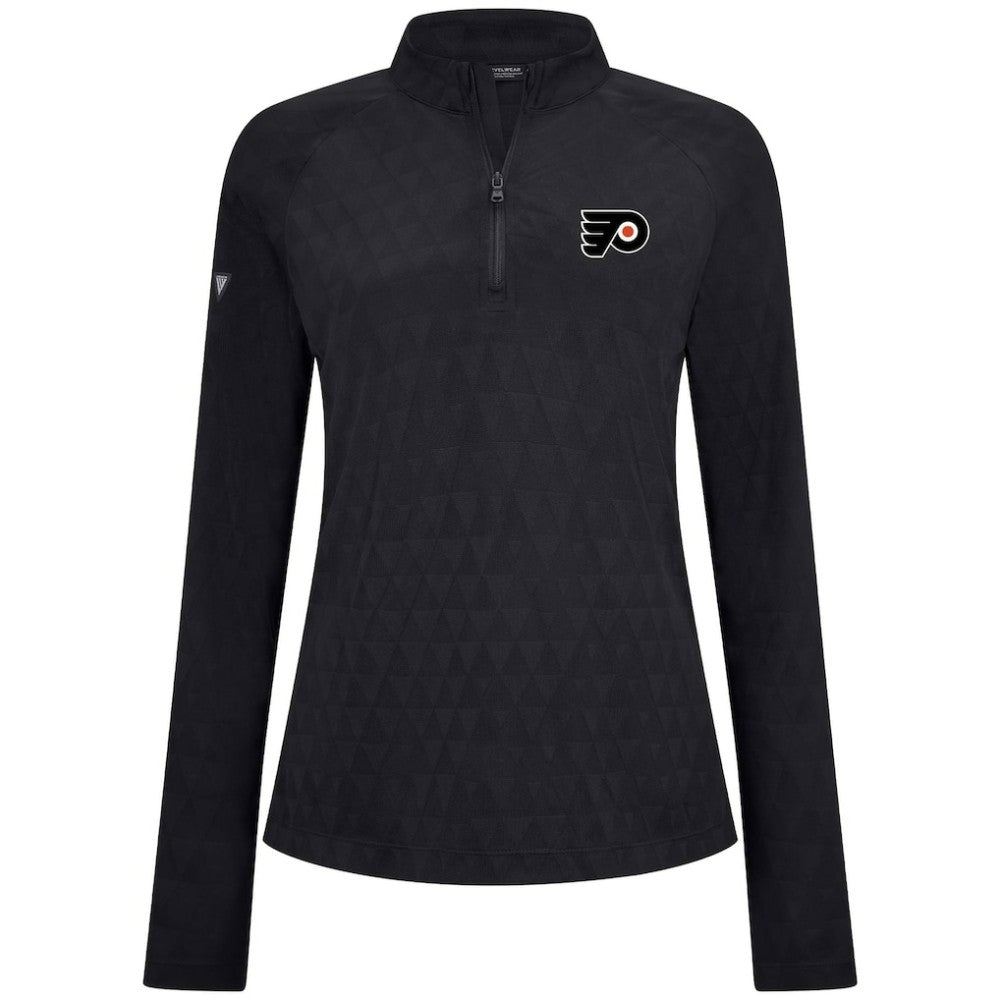 Philadelphia Flyers Levelwear Women's Spike Raglan Quarter-Zip Top - Black - NHL 203809206