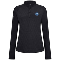 Edmonton Oilers Levelwear Women's Spike Raglan Quarter-Zip Top - Black - NHL 203809210