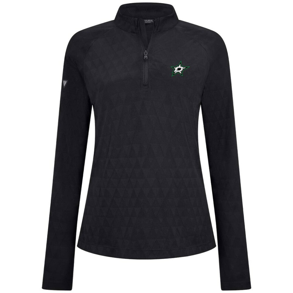 Dallas Stars Levelwear Women's Spike Raglan Quarter-Zip Top - Black - NHL 203809211