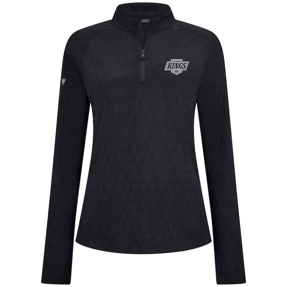 Los Angeles Kings Levelwear Women's Spike Raglan Quarter-Zip Top - Black - NHL 203809213