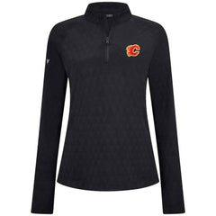 Calgary Flames Levelwear Women's Spike Raglan Quarter-Zip Top - Black - NHL 203809217