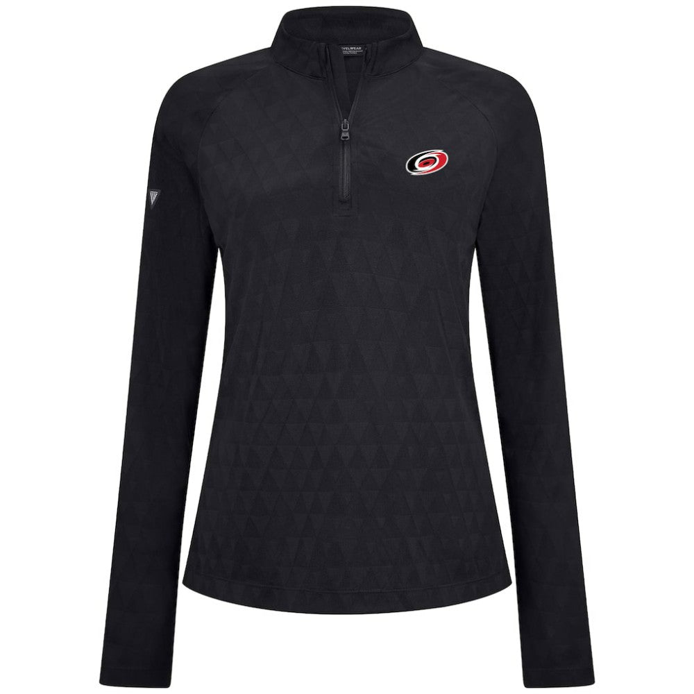 Carolina Hurricanes Levelwear Women's Spike Raglan Quarter-Zip Top - Black - NHL 203809218