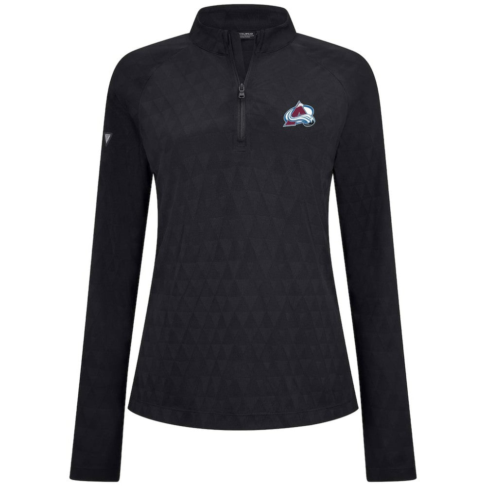 Colorado Avalanche Levelwear Women's Spike Raglan Quarter-Zip Top - Black - NHL 203809220