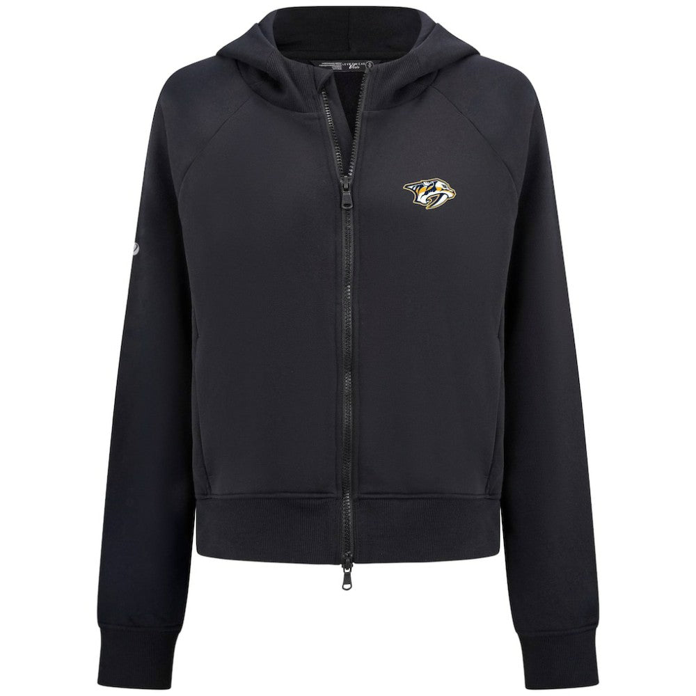 Nashville Predators Levelwear Women's Judd Raglan Full-Zip Hoodie - Black - NHL 203809223