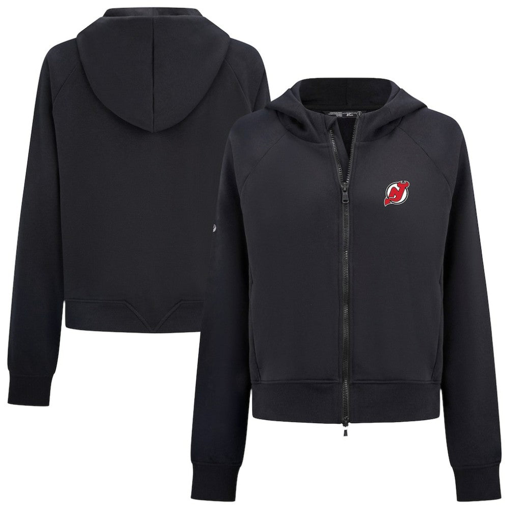 New Jersey Devils Levelwear Women's Judd Raglan Full-Zip Hoodie - Black - NHL 203809224