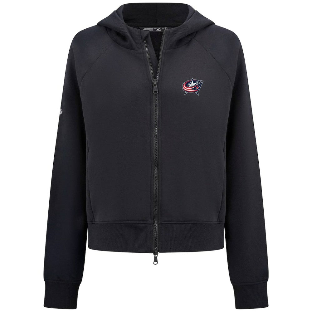 Columbus Blue Jackets Levelwear Women's Judd Raglan Full-Zip Hoodie - Black - NHL 203809229