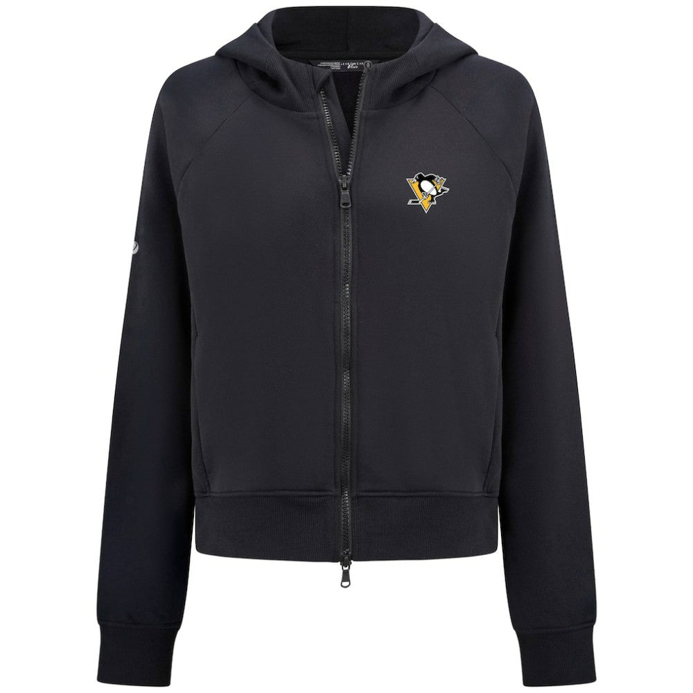 Pittsburgh Penguins Levelwear Women's Judd Raglan Full-Zip Hoodie - Black - NHL 203809230