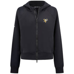 Pittsburgh Penguins Levelwear Women's Judd Raglan Full-Zip Hoodie - Black - NHL 203809230