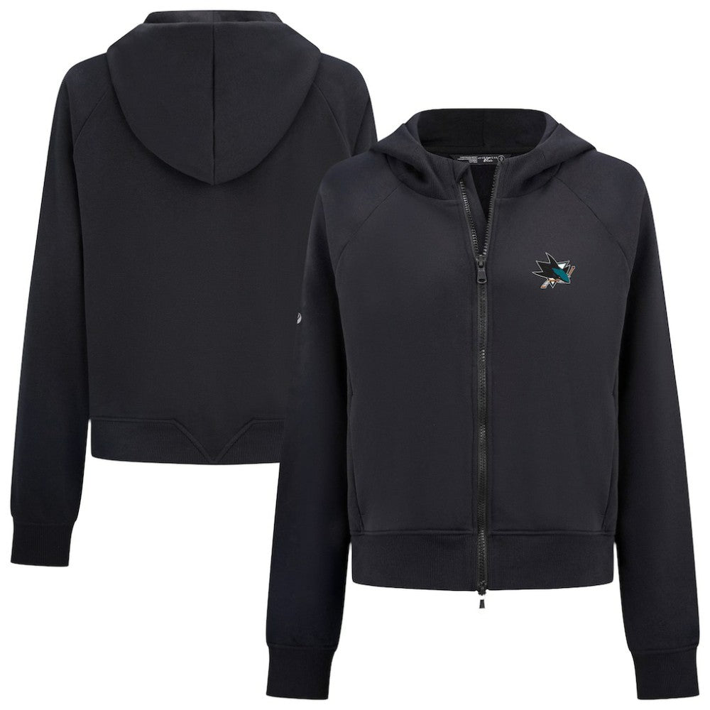 San Jose Sharks Levelwear Women's Judd Raglan Full-Zip Hoodie - Black - NHL 203809232
