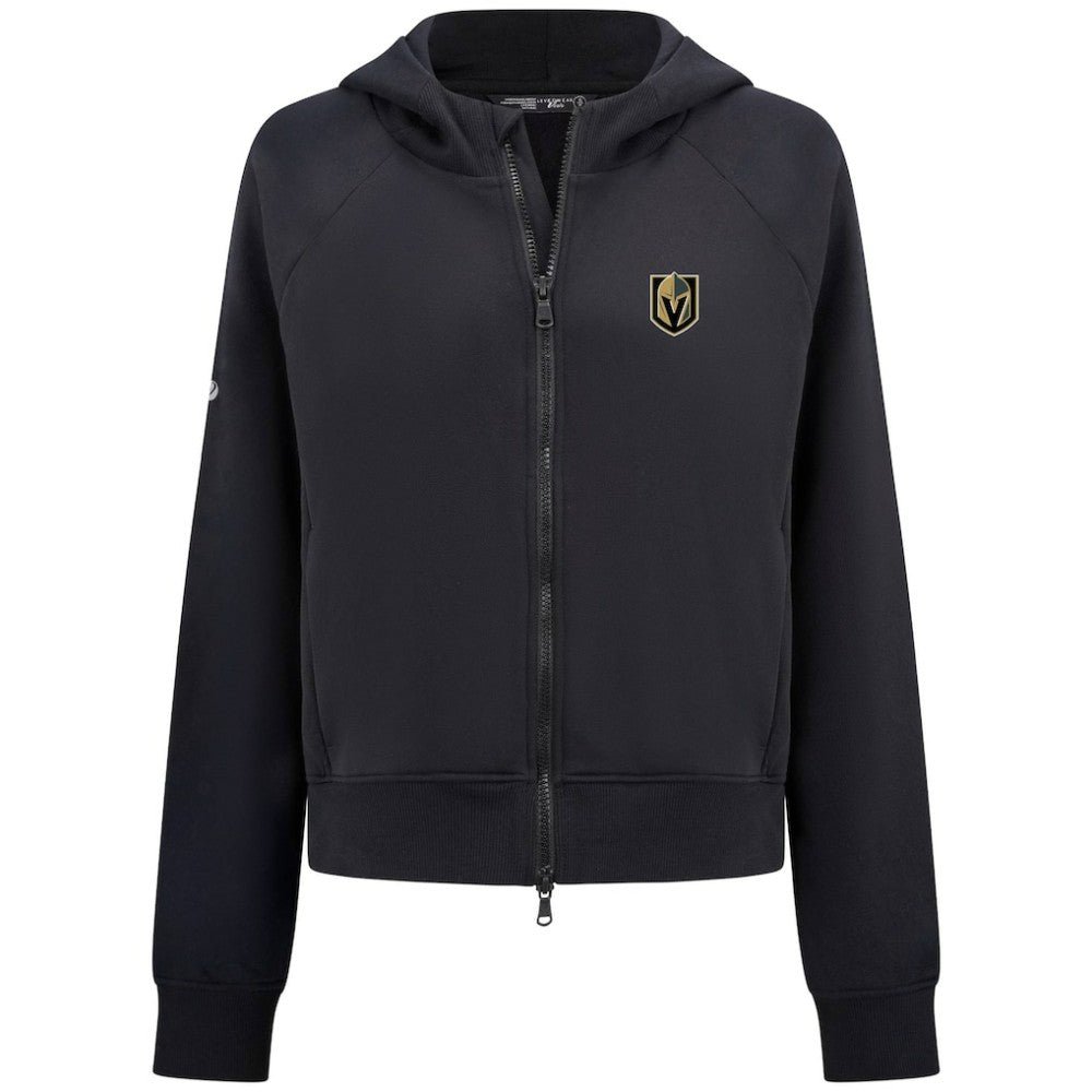 Vegas Golden Knights Levelwear Women's Judd Raglan Full-Zip Hoodie - Black - NHL 203809236