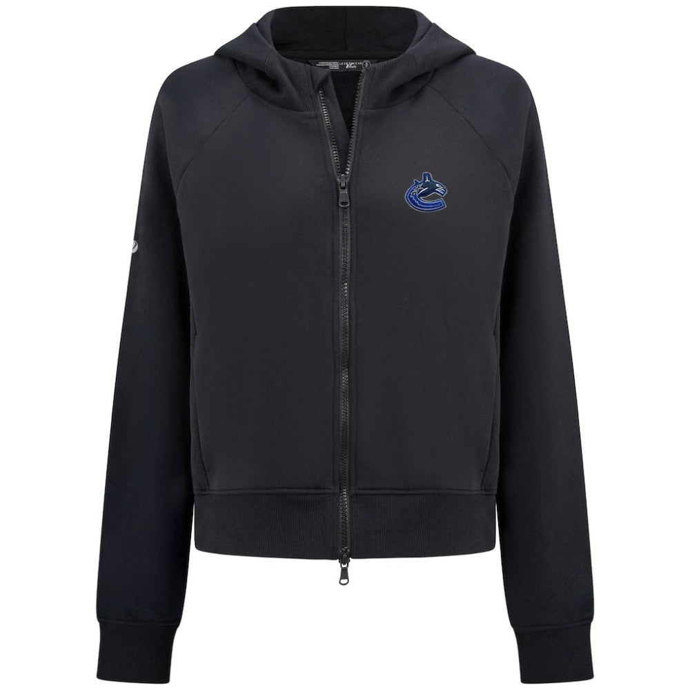 Vancouver Canucks Levelwear Women's Judd Raglan Full-Zip Hoodie - Black - NHL 203809240