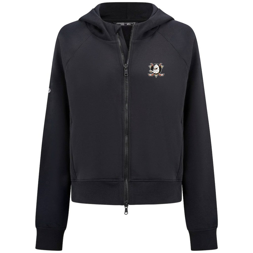 Anaheim Ducks Levelwear Women's Judd Raglan Full-Zip Hoodie - Black - NHL 203809242