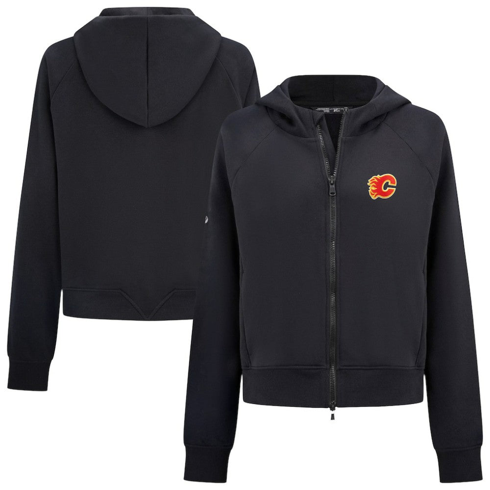 Calgary Flames Levelwear Women's Judd Raglan Full-Zip Hoodie - Black - NHL 203809244