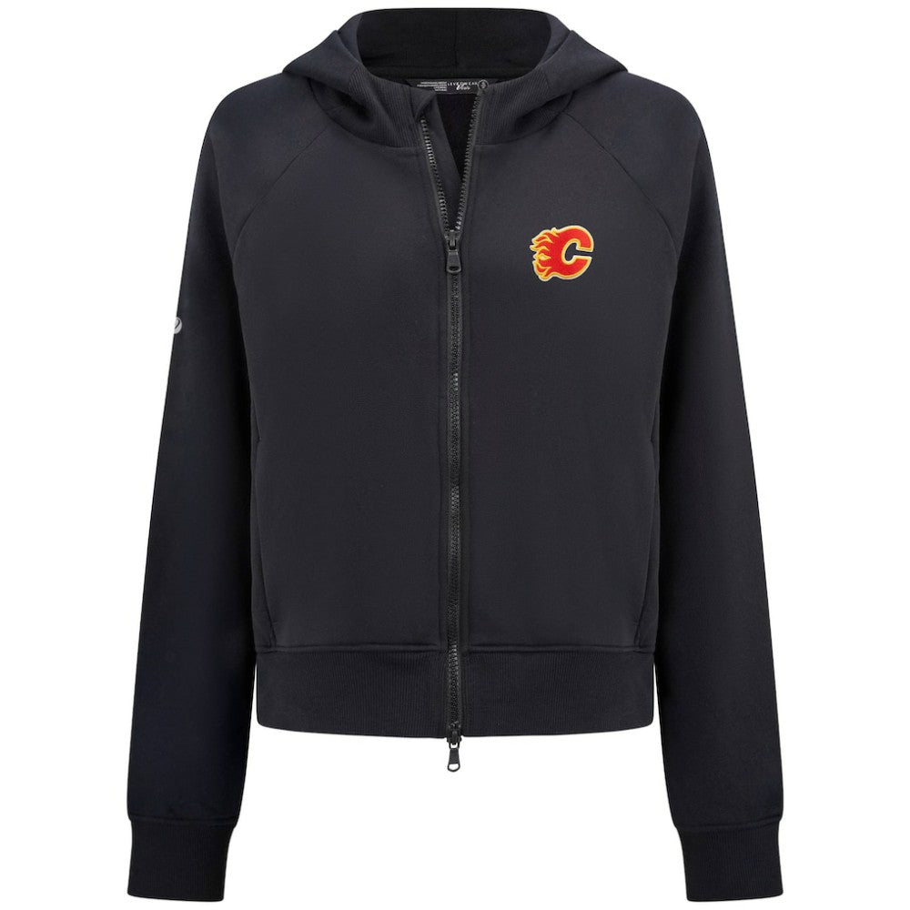 Calgary Flames Levelwear Women's Judd Raglan Full-Zip Hoodie - Black - NHL 203809244