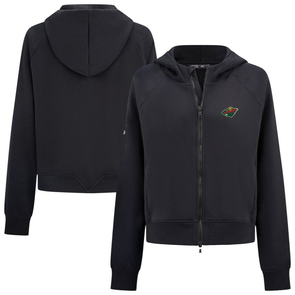 Minnesota Wild Levelwear Women's Judd Raglan Full-Zip Hoodie - Black - NHL 203809245
