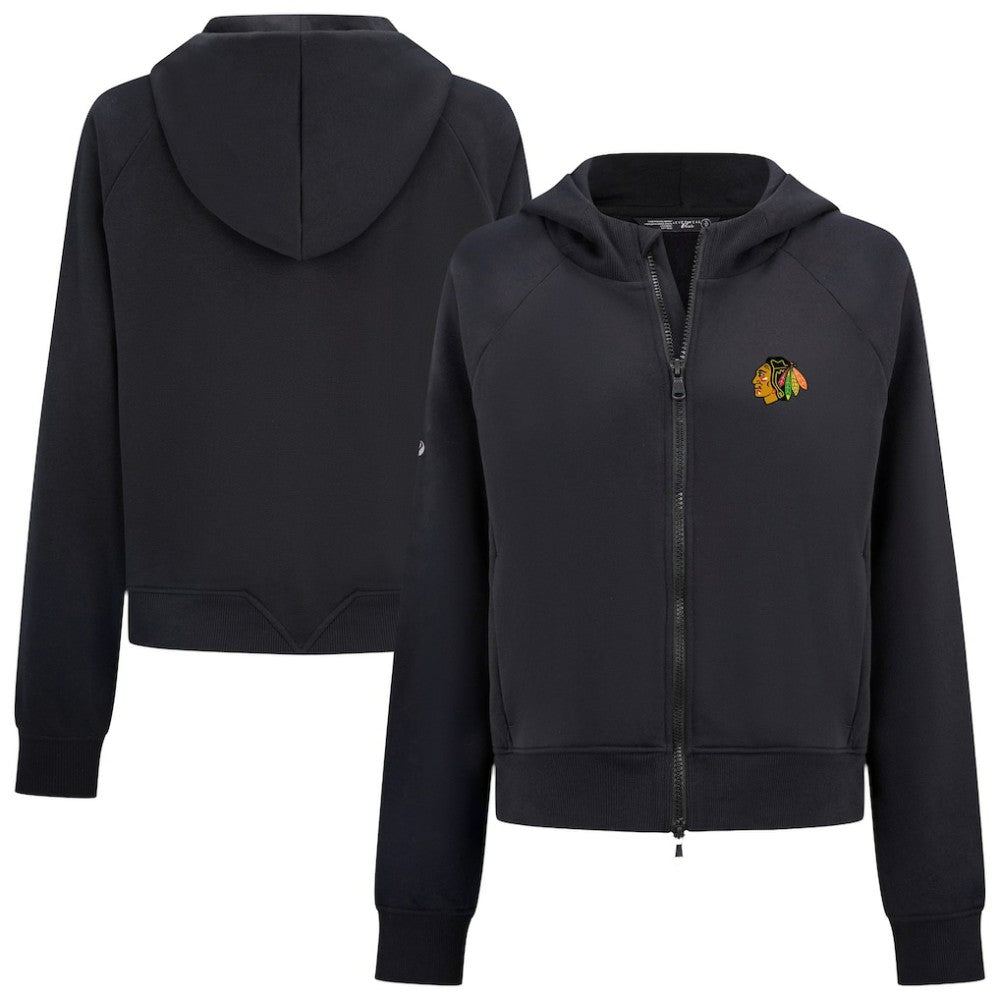 Chicago Blackhawks Levelwear Women's Judd Raglan Full-Zip Hoodie - Black - NHL 203809248