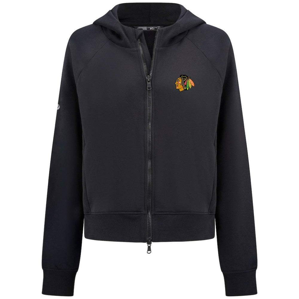 Chicago Blackhawks Levelwear Women's Judd Raglan Full-Zip Hoodie - Black - NHL 203809248