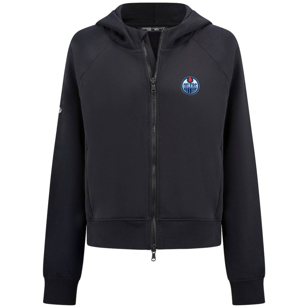 Edmonton Oilers Levelwear Women's Judd Raglan Full-Zip Hoodie - Black - NHL 203809252