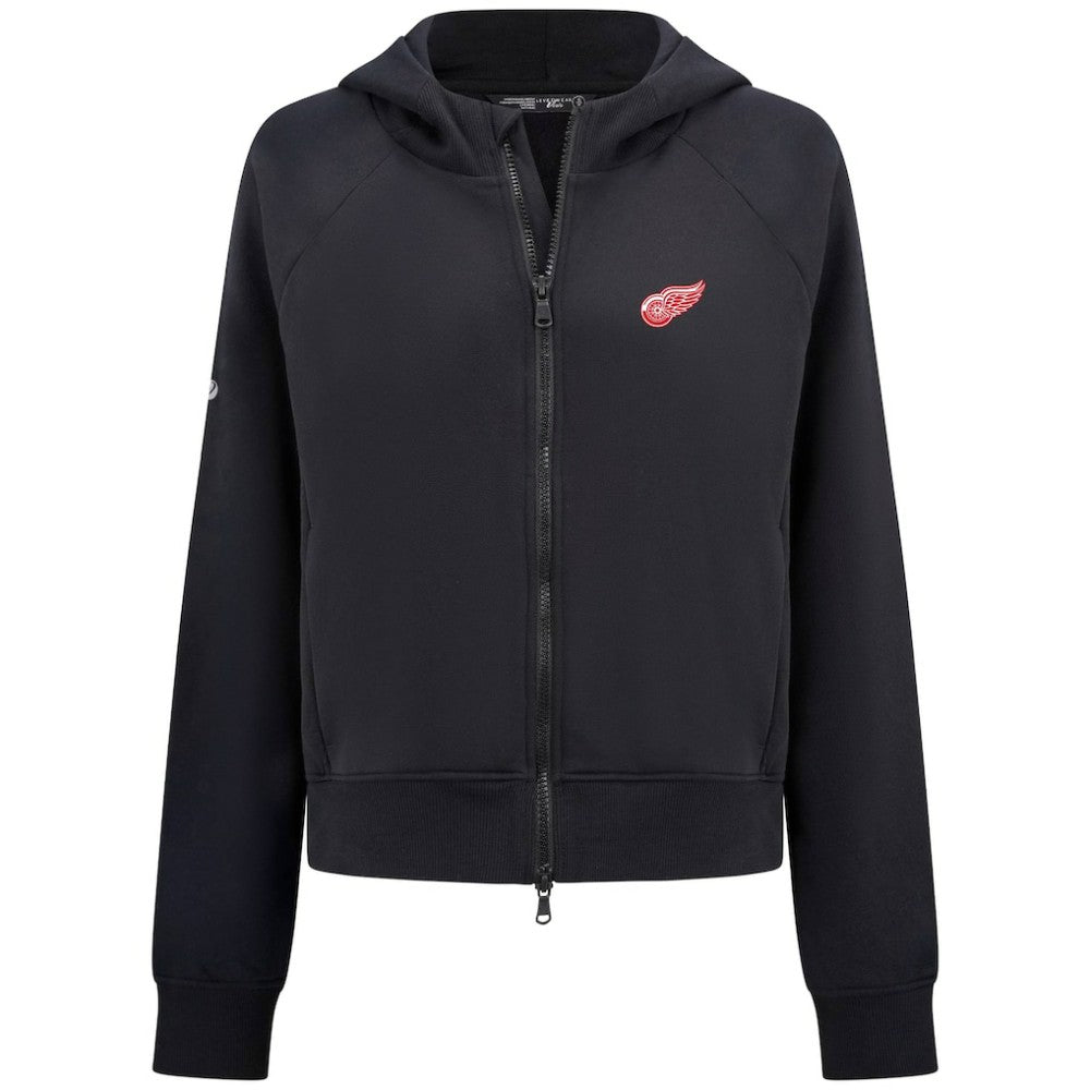 Detroit Red Wings Levelwear Women's Judd Raglan Full-Zip Hoodie - Black - NHL 203809253
