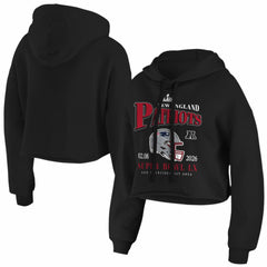 New England Patriots WEAR by Erin Andrews Women's Super Bowl LX Cropped Hoodie Black