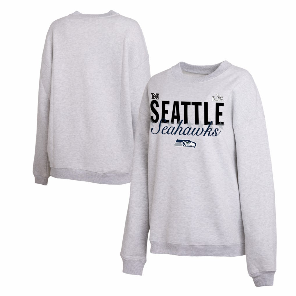 Seattle Seahawks WEAR by Erin Andrews Women's Super Bowl LX Fleece Sweatshirt Gray