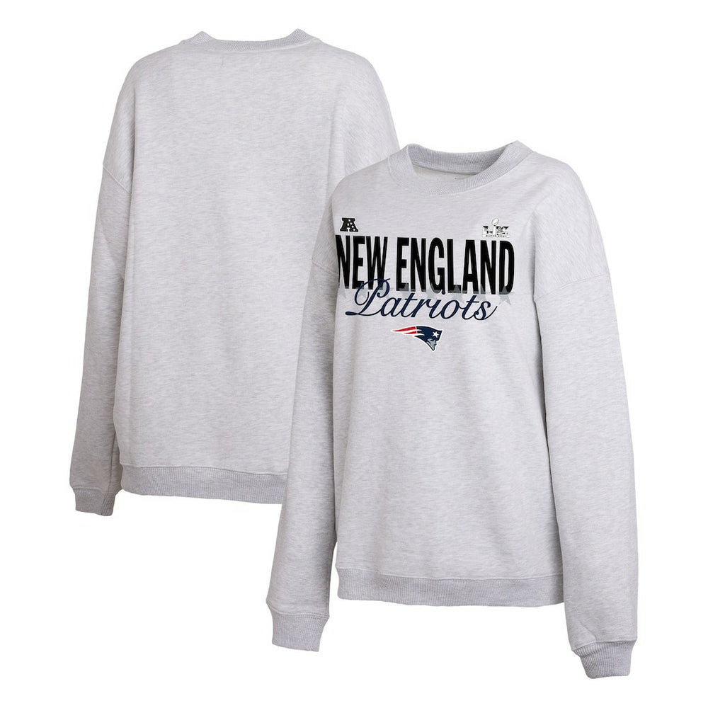 New England Patriots WEAR by Erin Andrews Women's Super Bowl LX Fleece Sweatshirt Gray
